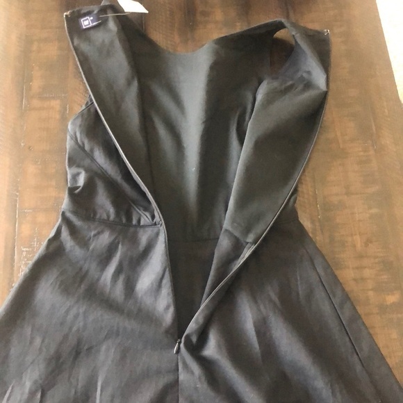 NEW Gap Linen Blend Fit & Flare Dress Black Sleeveless Pockets Preppy Career - Picture 13 of 16